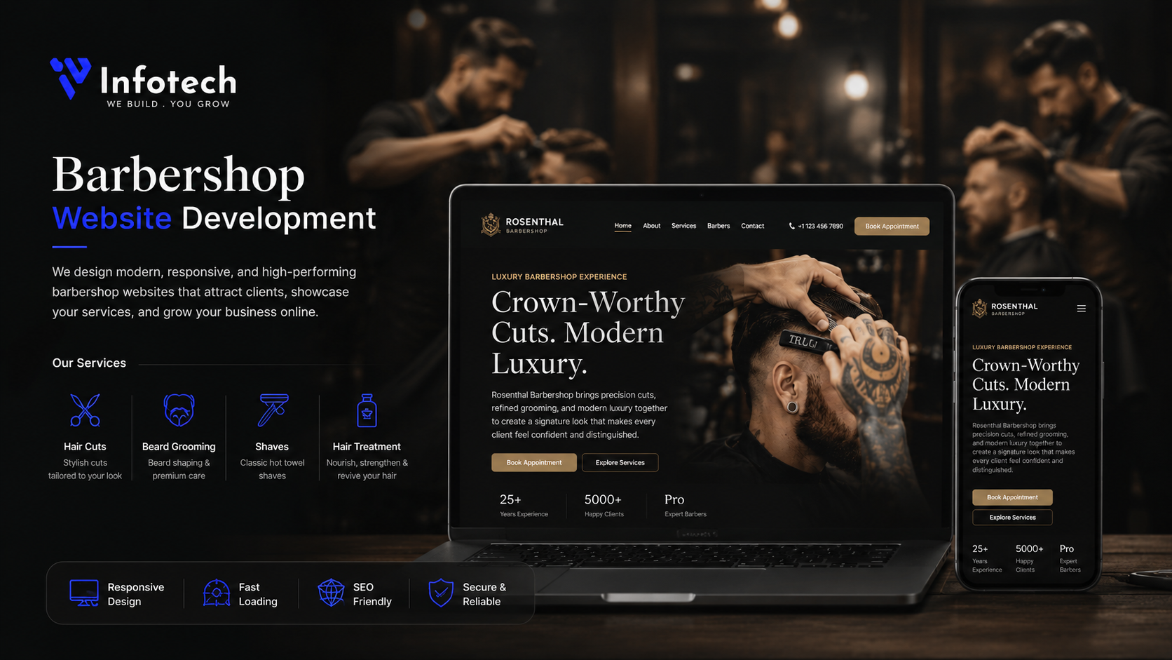Salon Appointment Booking website  Development — Rosenthal Barbershop